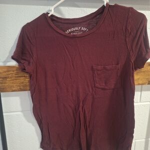 Aeropostale Seriously Soft Burgundy Tee